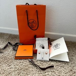 Brand New Hermes Mini Pop Earrings Pink